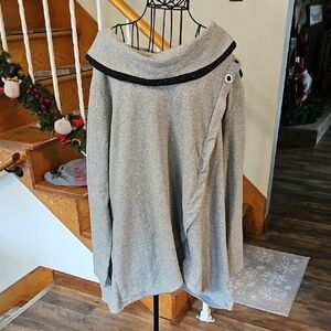 👚NY Collection Heather Gray Off-Shoulder Sweater